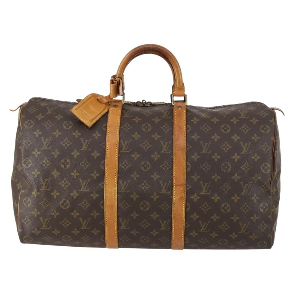Louis Vuitton Keepall Bag Monogram Canvas Brown Canvas Travel Bag Bag (Pre-Owned)