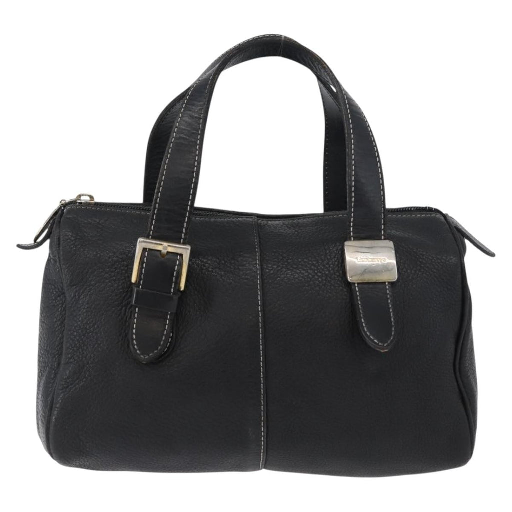 Burberry Vintage Handbag Leather Black Leather Handbag (Pre-Owned)