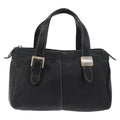 Burberry Vintage Handbag Leather Black Leather Handbag (Pre-Owned)