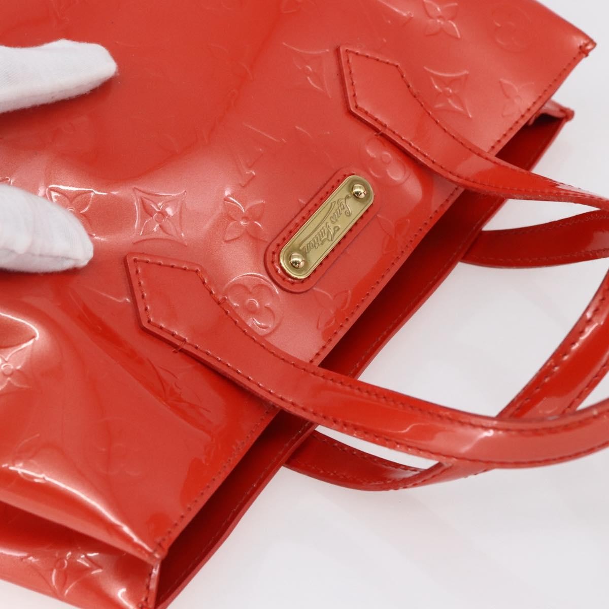 Louis Vuitton Wilshire Handbag Monogram Vernis Orange Patent_Leather Tote Bag Bag (Pre-Owned)
