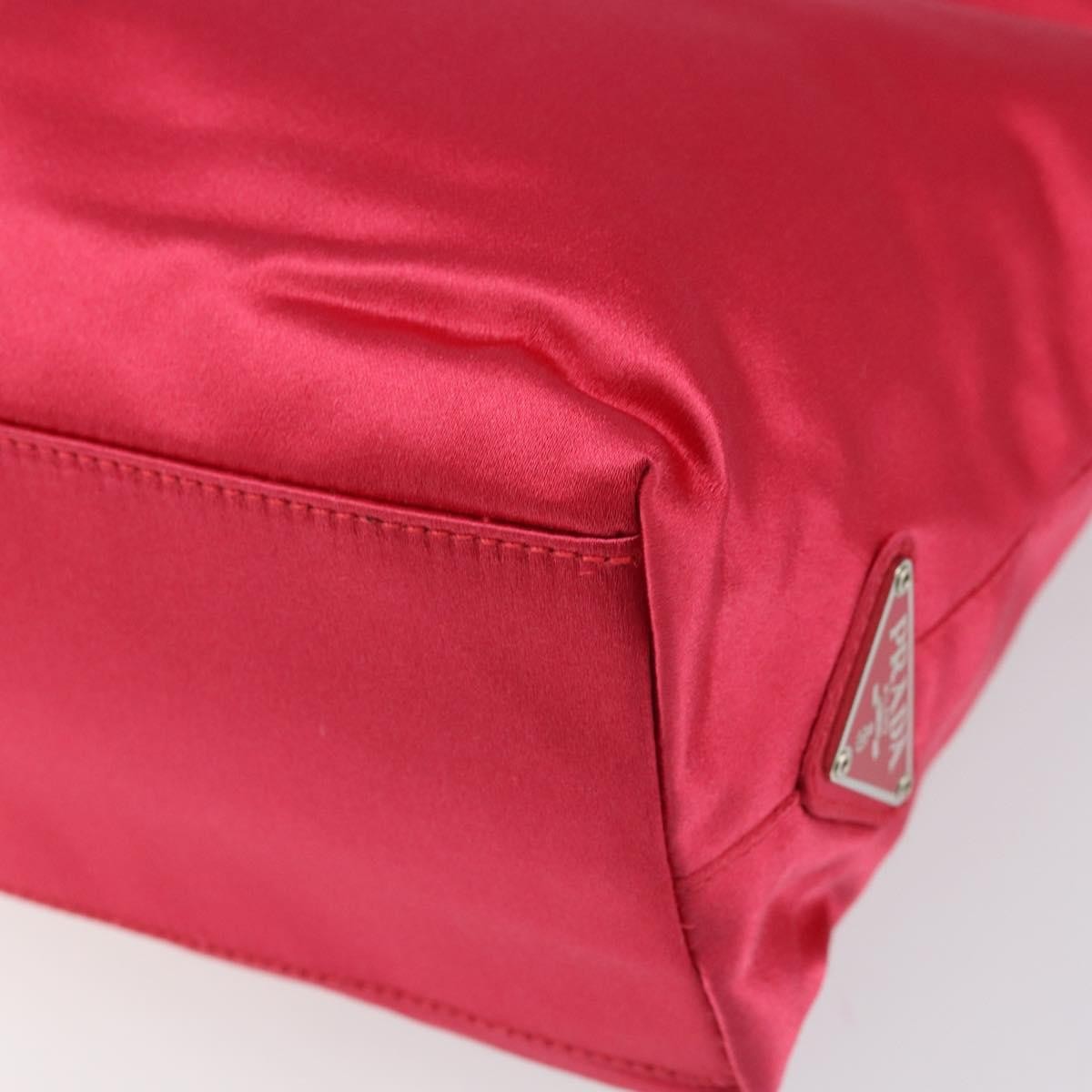 Prada Vintage Handbag Satin Red Satin Handbag (Pre-Owned)