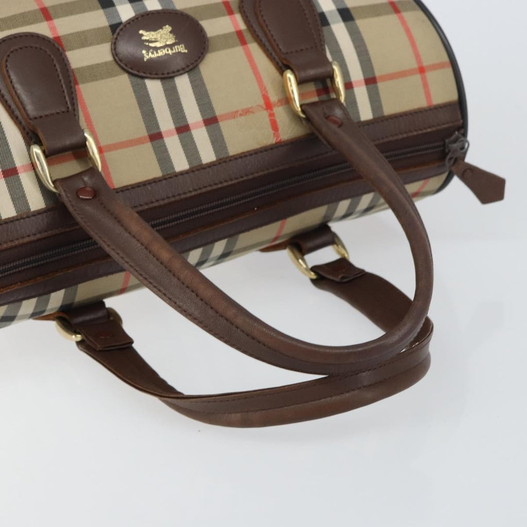 Burberry Nova Check Handbag Nova Check Canvas Beige Canvas Handbag (Pre-Owned)