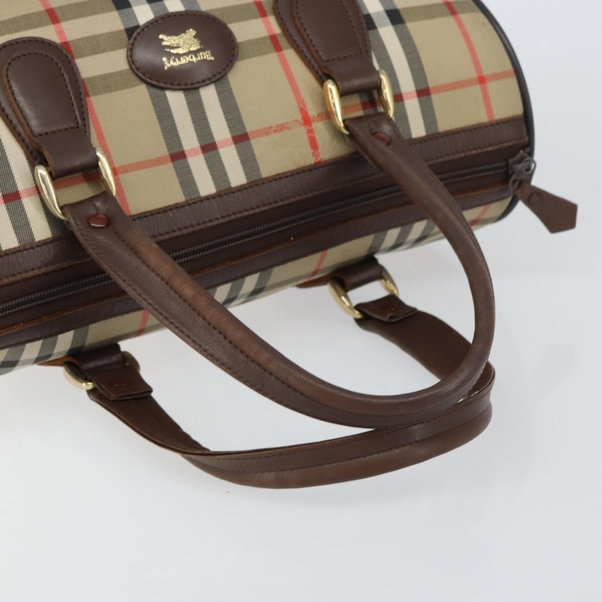 Burberry Nova Check Handbag Nova Check Canvas Beige Canvas Handbag (Pre-Owned)