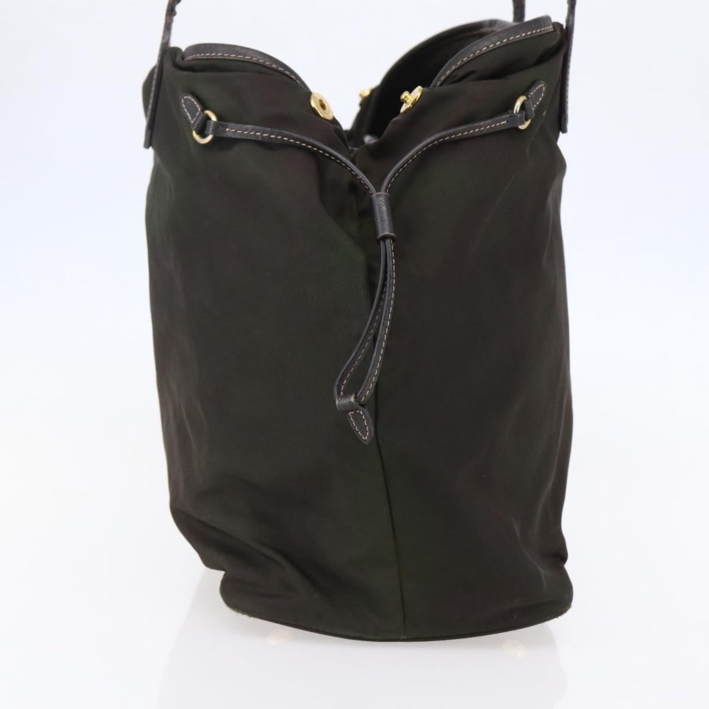 Prada Open Tote Tessuto Khaki Nylon Tote Bag Bag (Pre-Owned)