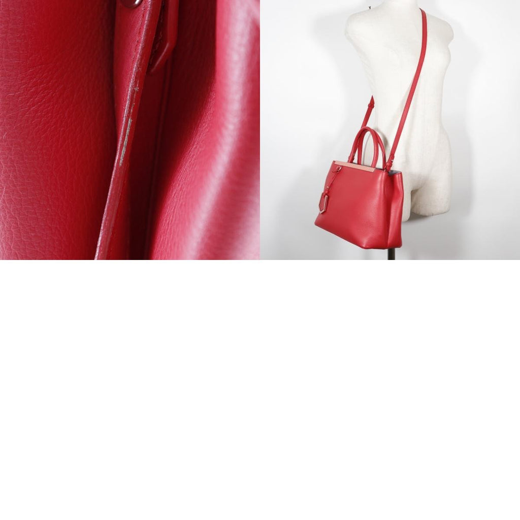 Fendi 2Jours Bag Leather Red Calfskin Tote Bag Bag (Pre-Owned)