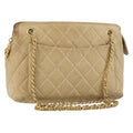Chanel Vintage Camera Bag Quilted Leather Beige Leather Shoulder Bag Bag (Pre-Owned)