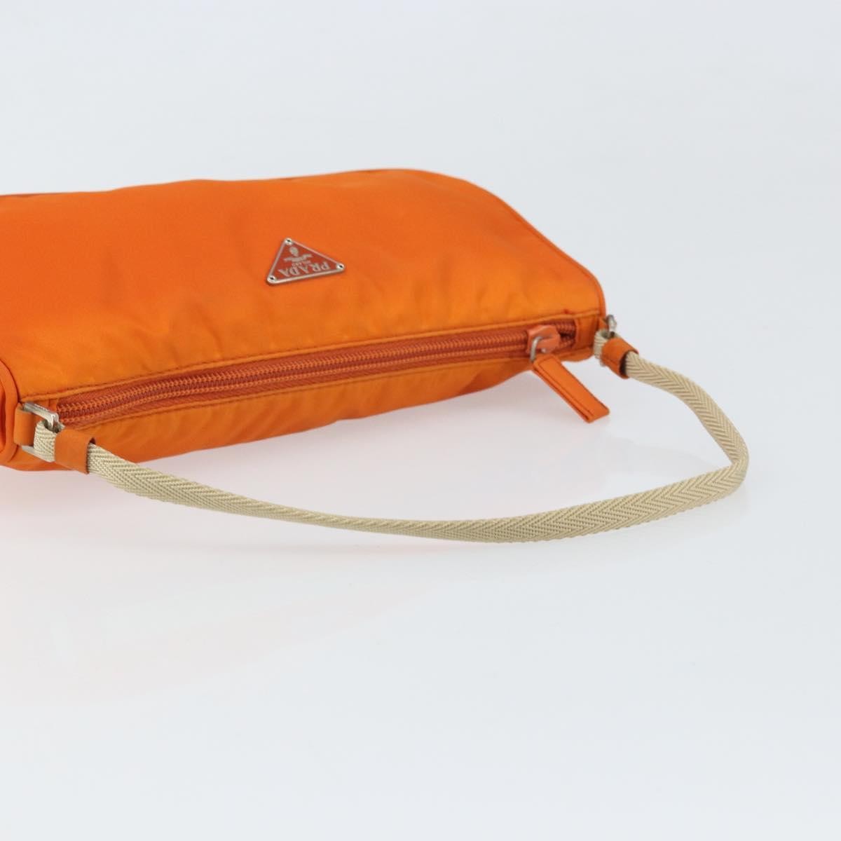 Prada Pochette Shoulder Bag Tessuto Orange Nylon Clutche & Pouche Bag (Pre-Owned)