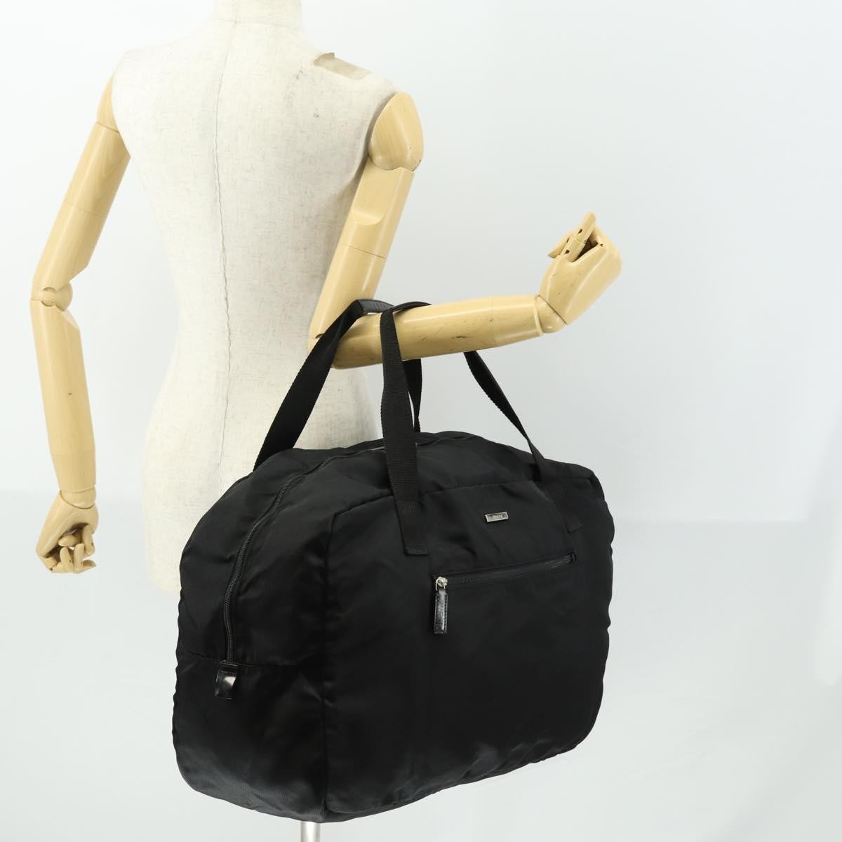 Gucci Vintage Travel Bag Nylon Black Nylon Travel Bag Bag (Pre-Owned)