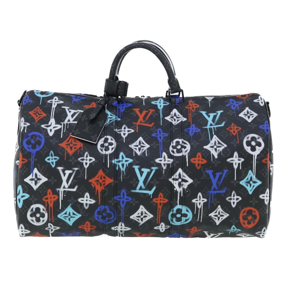 Louis Vuitton Keepall Bandouliere Bag Graffiti Monogram Eclipse Canvas Multicolour Canvas Bag (Pre-Owned)