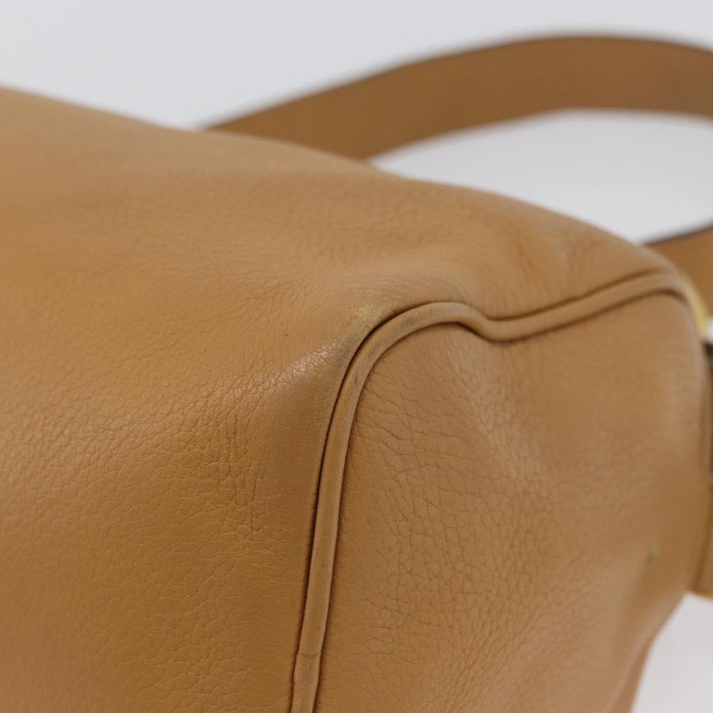 Prada Vintage Shoulder Bag Leather Brown Leather Shoulder Bag Bag (Pre-Owned)