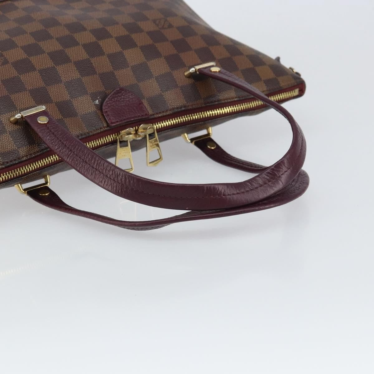 Louis Vuitton Hyde Park Handbag Damier With Leather Brown Canvas Handbag (Pre-Owned)