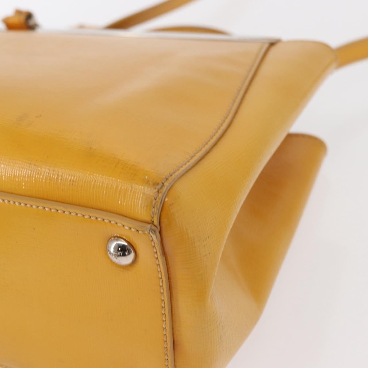 Fendi 2Jours Bag Leather Yellow Leather Handbag (Pre-Owned)