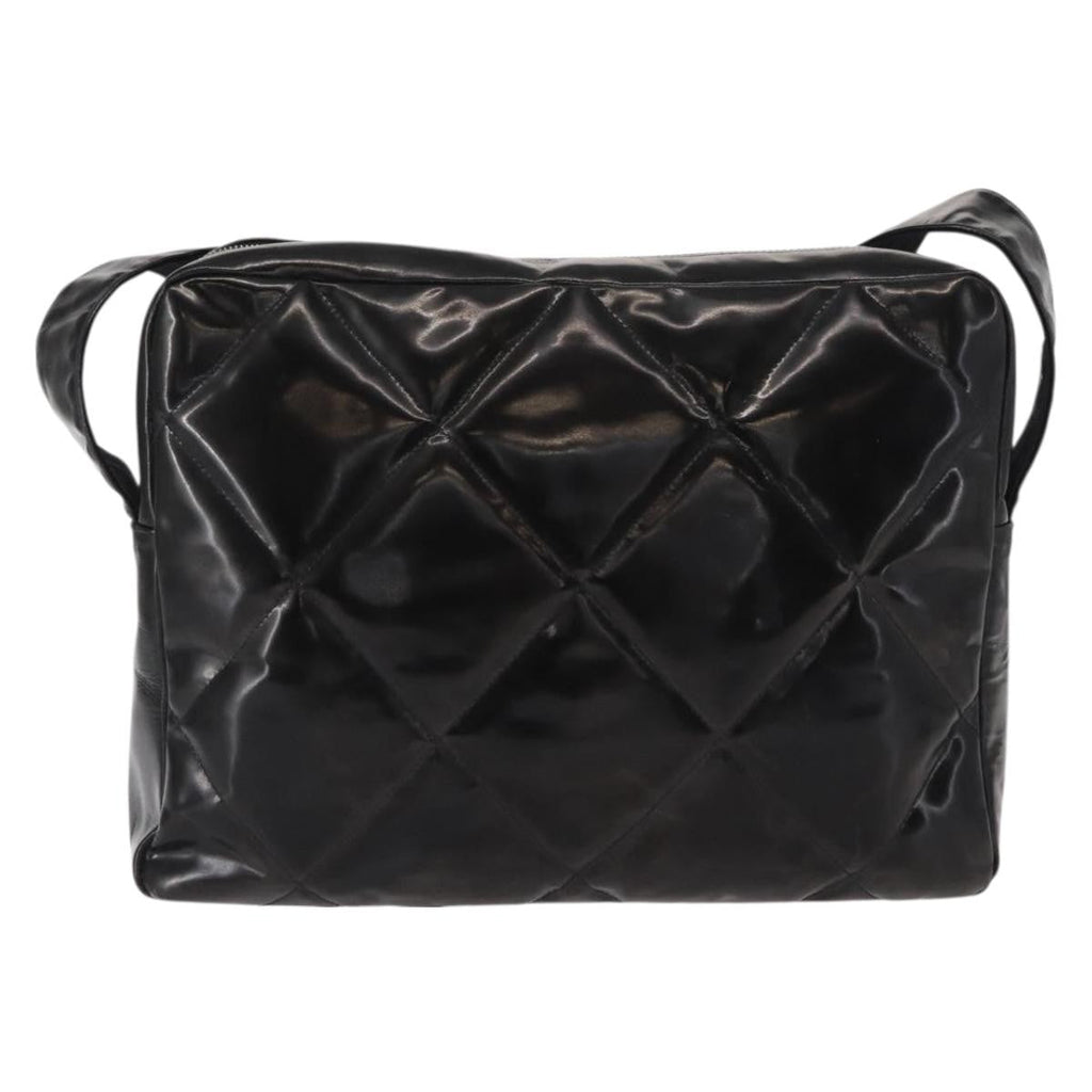 Chanel Vintage Shoulder Bag Enamel Black Patent_Leather Shoulder Bag Bag (Pre-Owned)