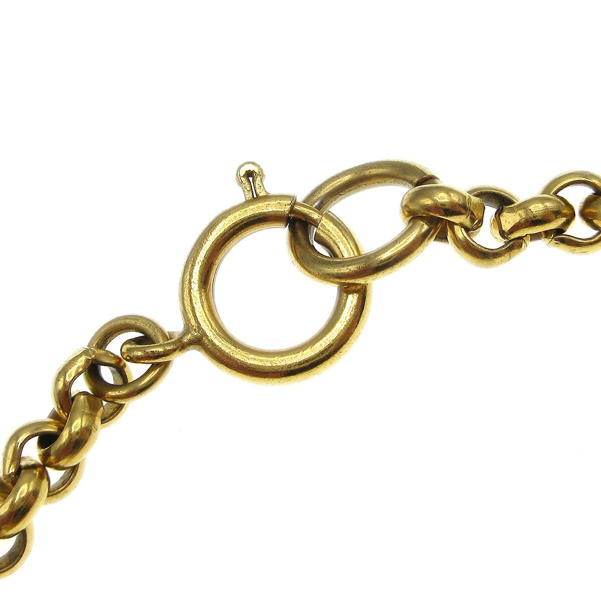 Chanel Cc Heart Pendant Necklace Metal Gold Gold_Plated Necklace Jewelry (Pre-Owned)