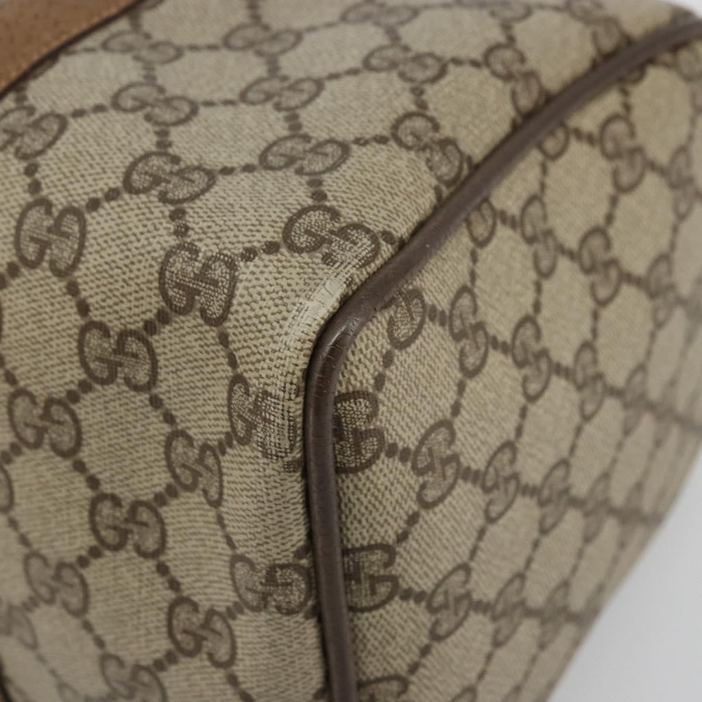 Gucci Vintage Web Sherry Line Handbag Micro Gg Canvas Beige Canvas Handbag (Pre-Owned)