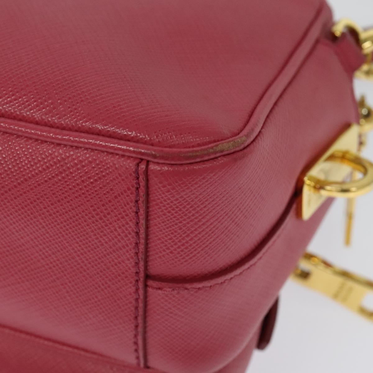 Prada Front Pocket Crossbody Bag Saffiano Leather Pink Leather Shoulder Bag Bag (Pre-Owned)