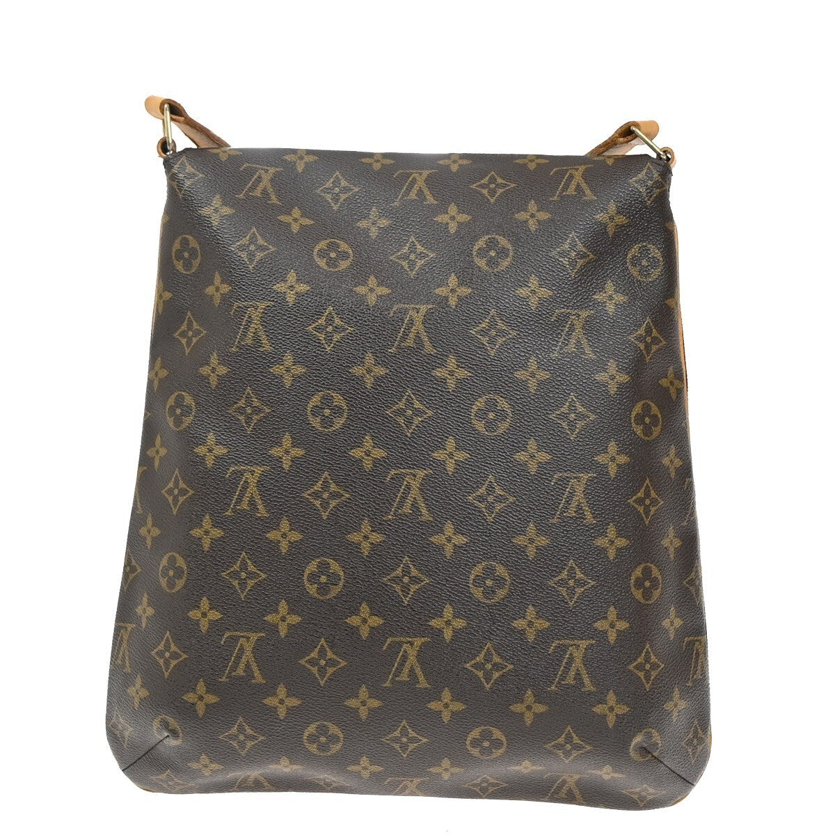 Louis Vuitton Musette Handbag Monogram Canvas Brown Leather Shoulder Bag Bag (Pre-Owned)