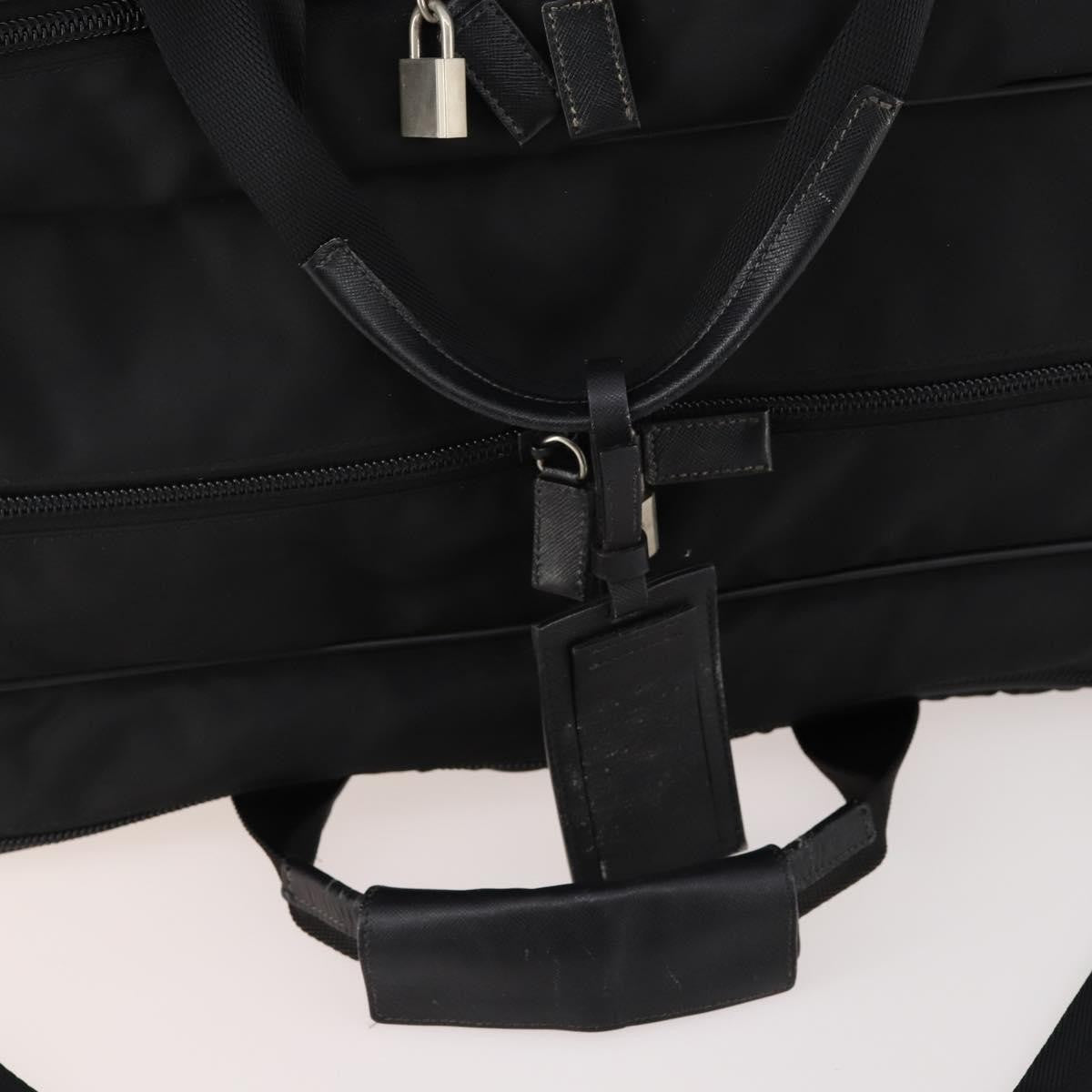 Prada Vintage Boston Bag Nylon Black Nylon Travel Bag Bag (Pre-Owned)