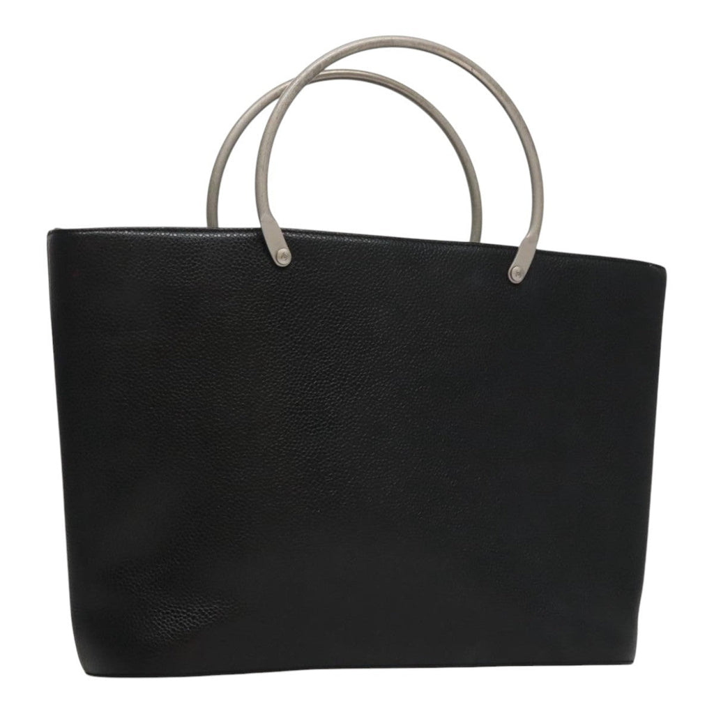 Chanel Vintage Tote Leather Black Leather Tote Bag Bag (Pre-Owned)