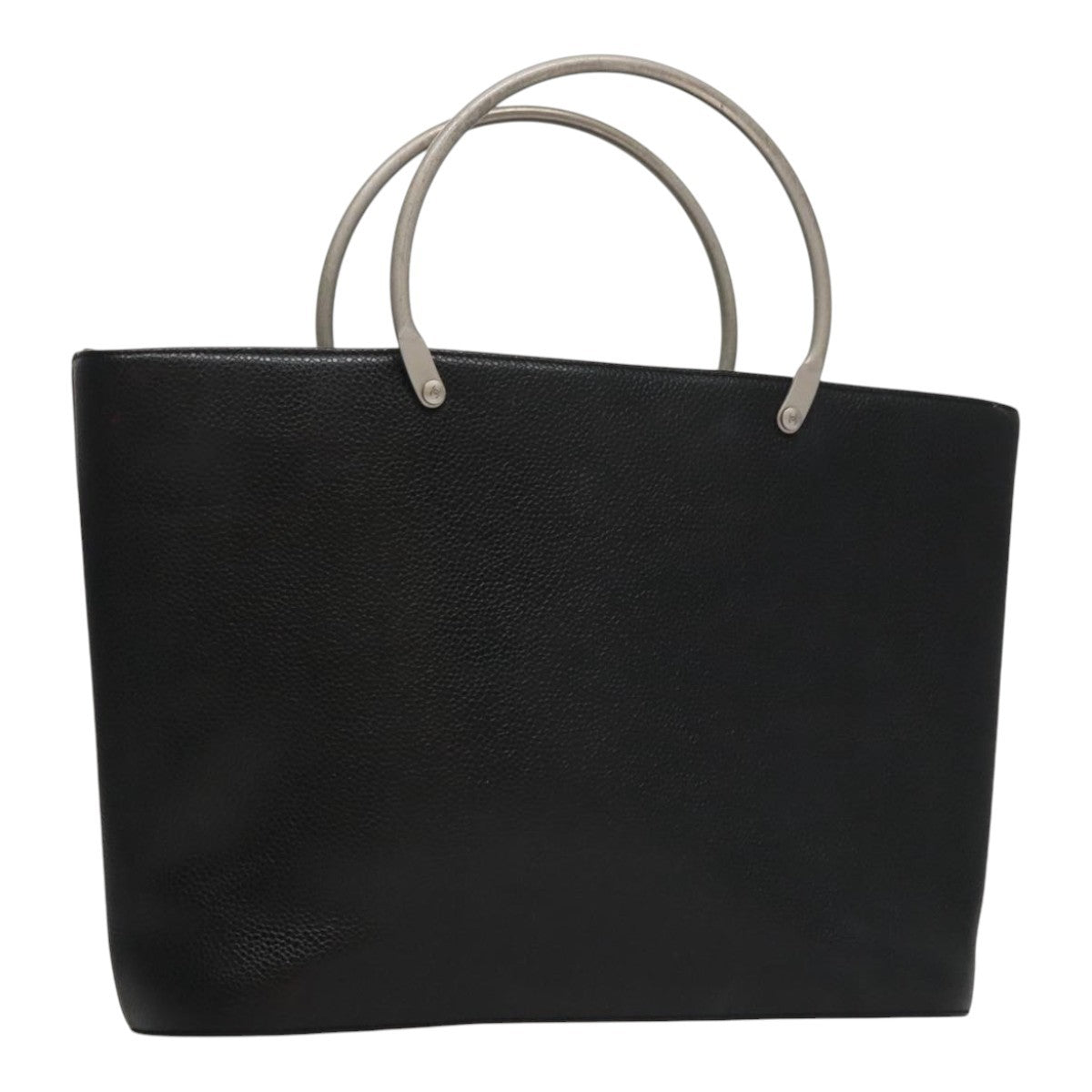 Chanel Vintage Tote Leather Black Leather Tote Bag Bag (Pre-Owned)