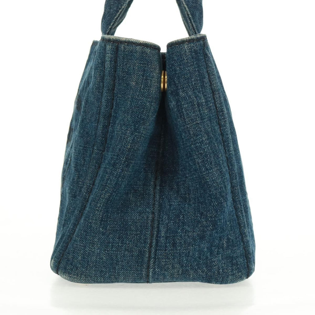 Prada Canapa Tote Denim Blue Denim_Jeans Tote Bag Bag (Pre-Owned)