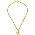 Chanel Cc Pendant Necklace Metal Gold Gold_Plated Necklace Jewelry (Pre-Owned)