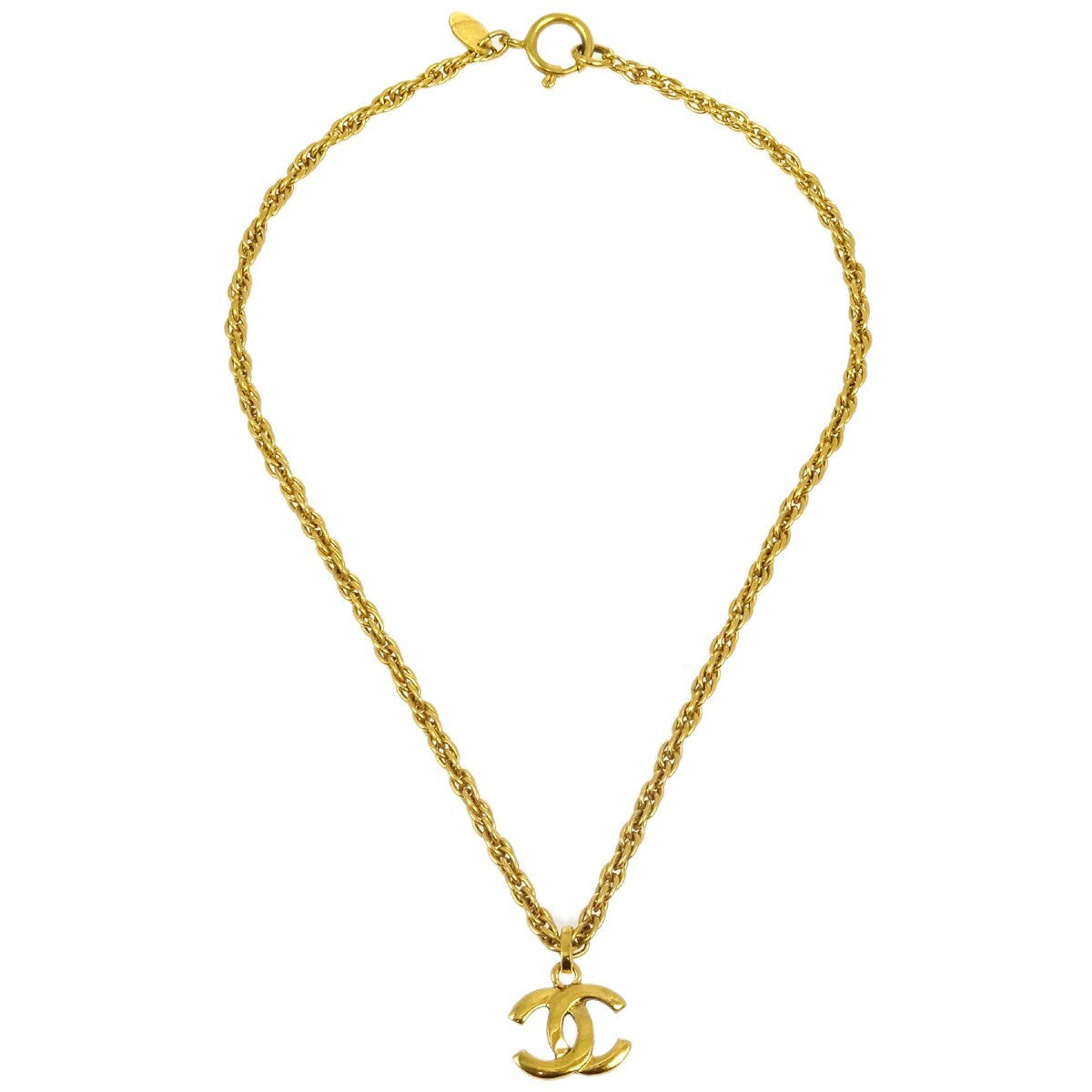 Chanel Cc Pendant Necklace Metal Gold Gold_Plated Necklace Jewelry (Pre-Owned)