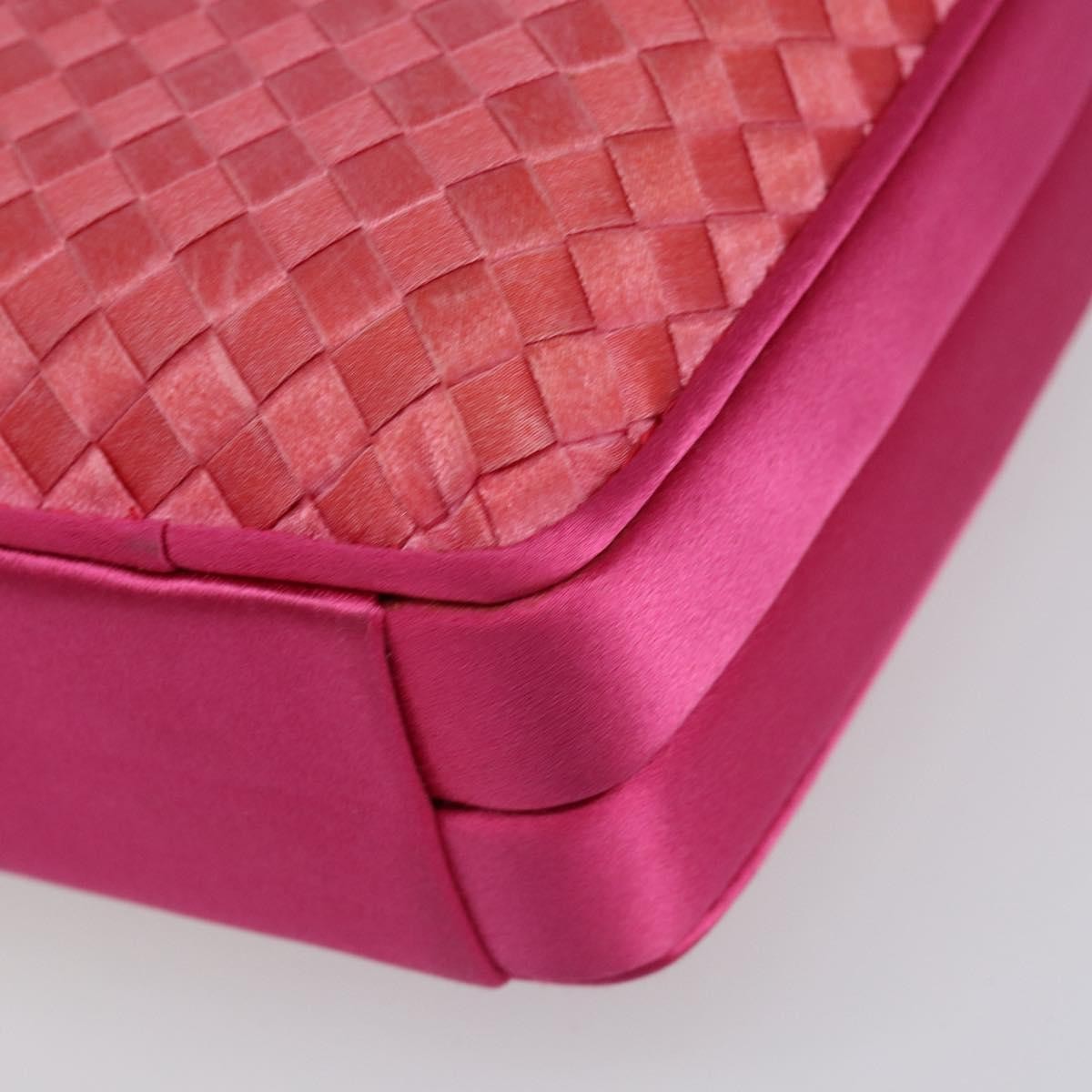 Bottega Veneta Intrecciato Clutch Bag Satin Pink Satin Clutche & Pouche Bag (Pre-Owned)