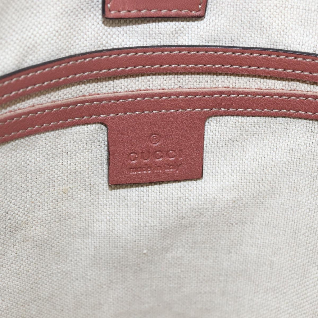 Gucci Joy Plus Tote Gg Coated Canvas With Leather Beige Canvas Tote Bag Bag (Pre-Owned)