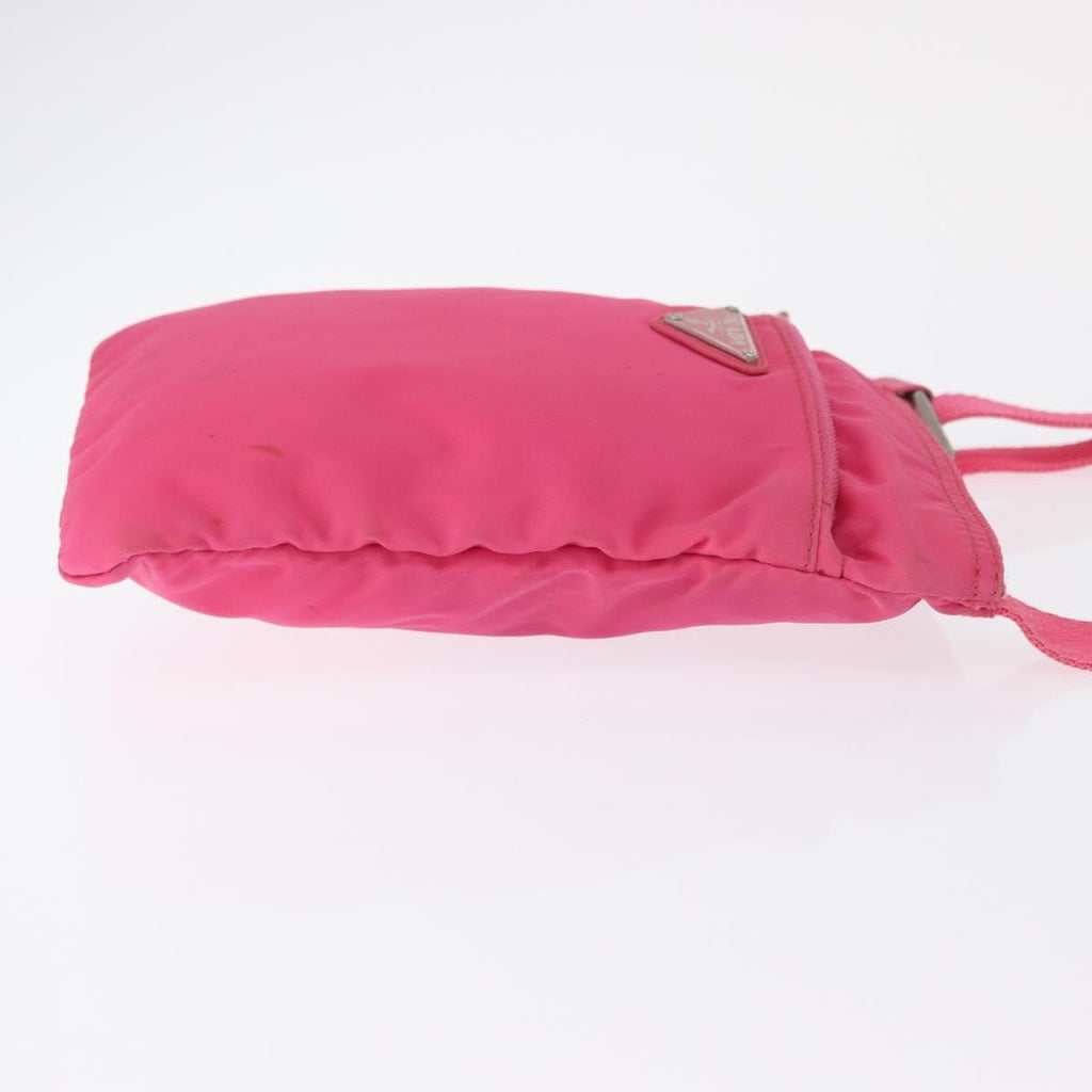Prada Front Pocket Messenger Bag Re-Nylon With Saffiano Leather Pink Nylon Shoulder Bag Bag (Pre-Owned)