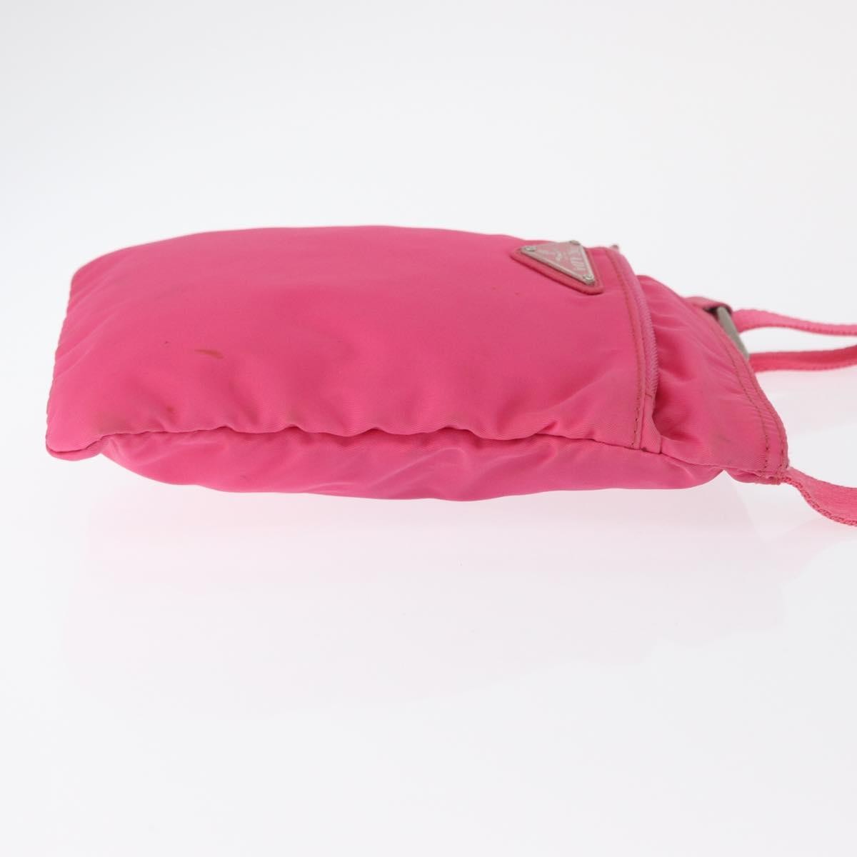 Prada Front Pocket Messenger Bag Re-Nylon With Saffiano Leather Pink Nylon Shoulder Bag Bag (Pre-Owned)