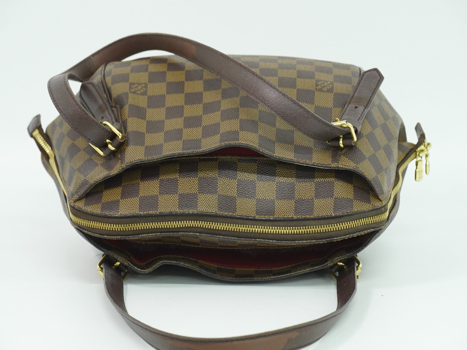 Louis Vuitton Belem Handbag Damier Brown Canvas Shoulder Bag Bag (Pre-Owned)
