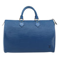 Louis Vuitton Speedy Handbag Epi Leather Blue Leather Handbag (Pre-Owned)