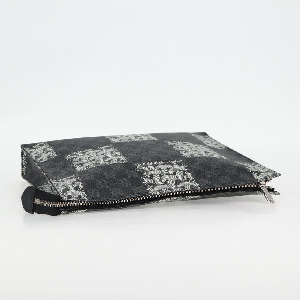 Louis Vuitton Pochette Voyage Limited Edition Nemeth Damier Graphite Black Canvas Clutche & Pouche Bag (Pre-Owned)