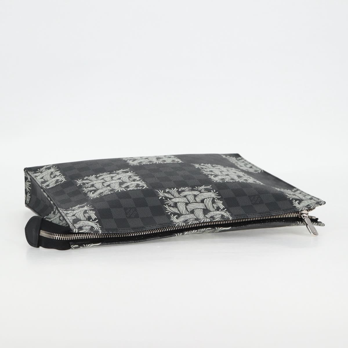 Louis Vuitton Pochette Voyage Limited Edition Nemeth Damier Graphite Black Canvas Clutche & Pouche Bag (Pre-Owned)