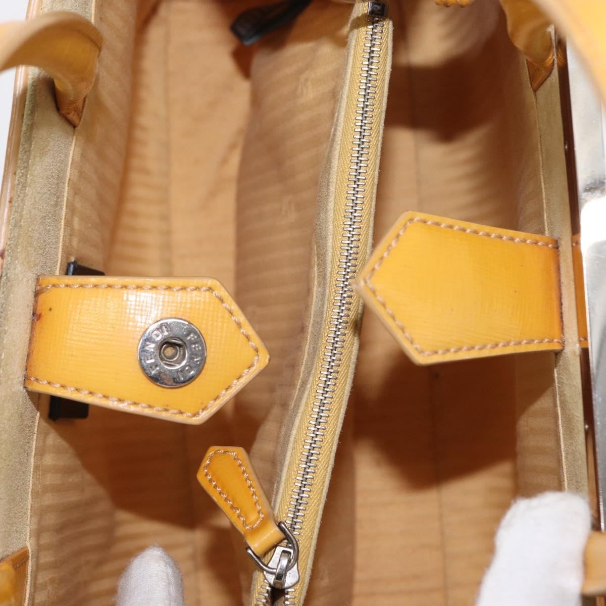 Fendi 2Jours Bag Leather Yellow Leather Handbag (Pre-Owned)