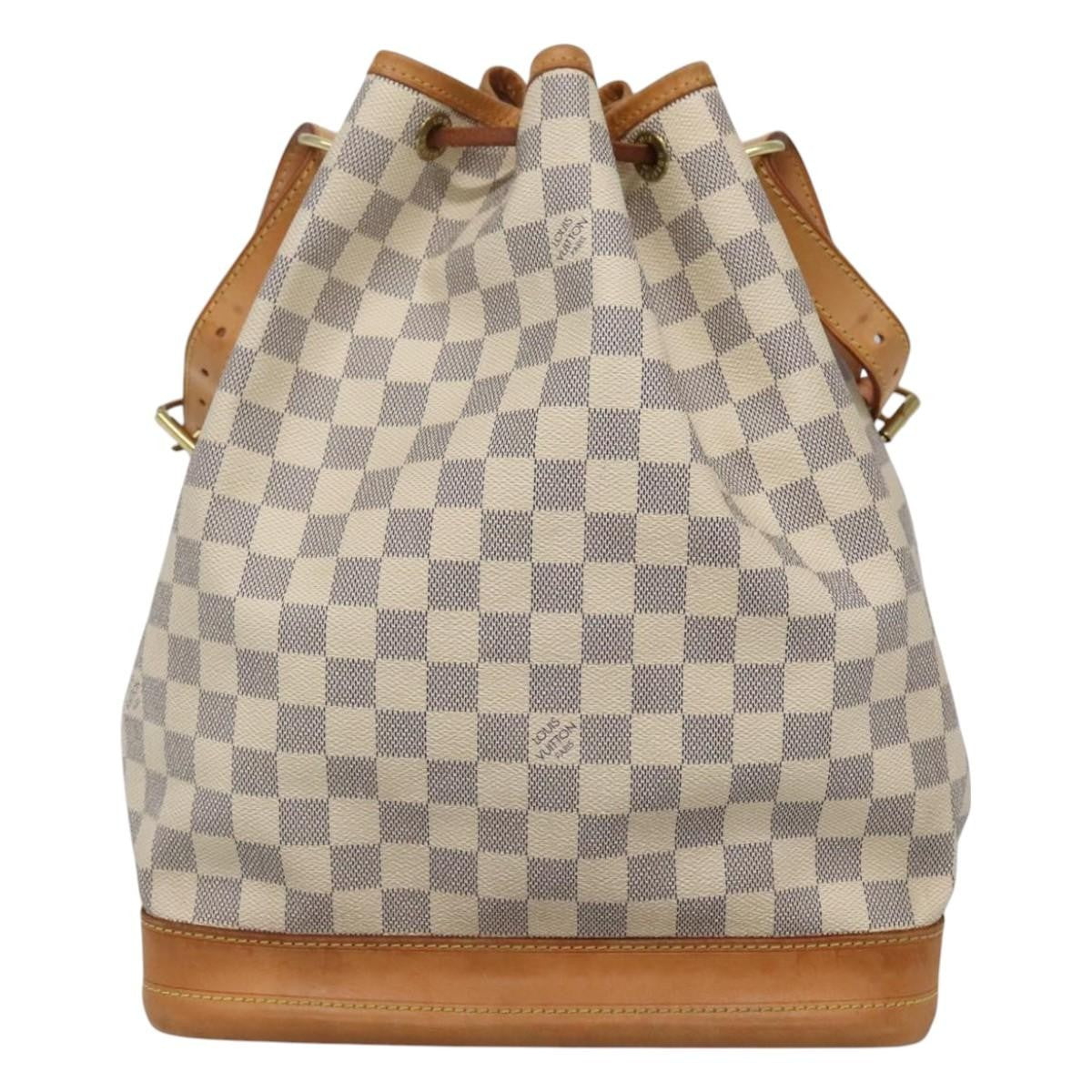 Louis Vuitton Noe Handbag Damier White Canvas Shoulder Bag Bag (Pre-Owned)