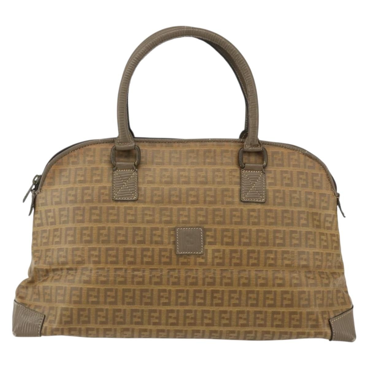 Fendi Zucchino Canvas Brown Canvas Handbag (Pre-Owned)