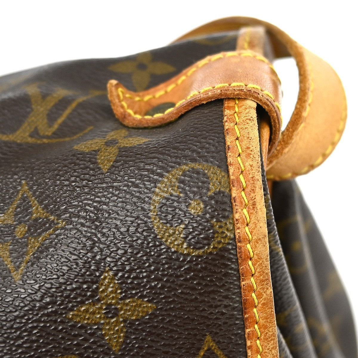 Louis Vuitton Saumur Handbag Monogram Canvas Brown Canvas Shoulder Bag Bag (Pre-Owned)