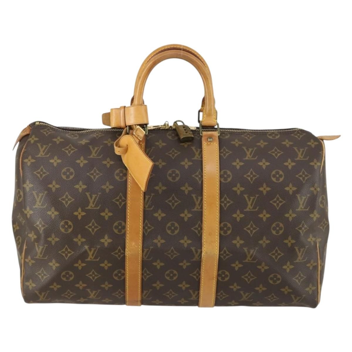 Louis Vuitton Keepall Bag Monogram Canvas Brown Canvas Travel Bag Bag (Pre-Owned)