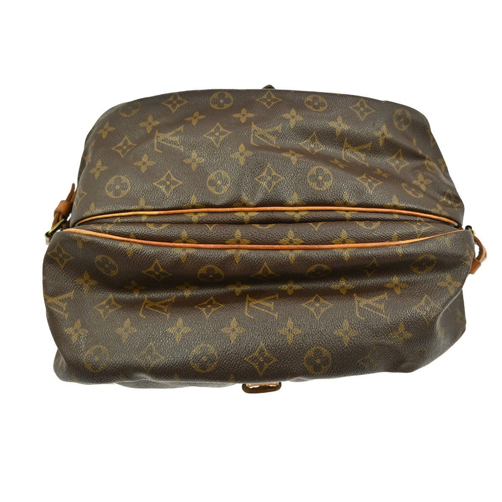 Louis Vuitton Saumur Handbag Monogram Canvas Brown Canvas Shoulder Bag Bag (Pre-Owned)
