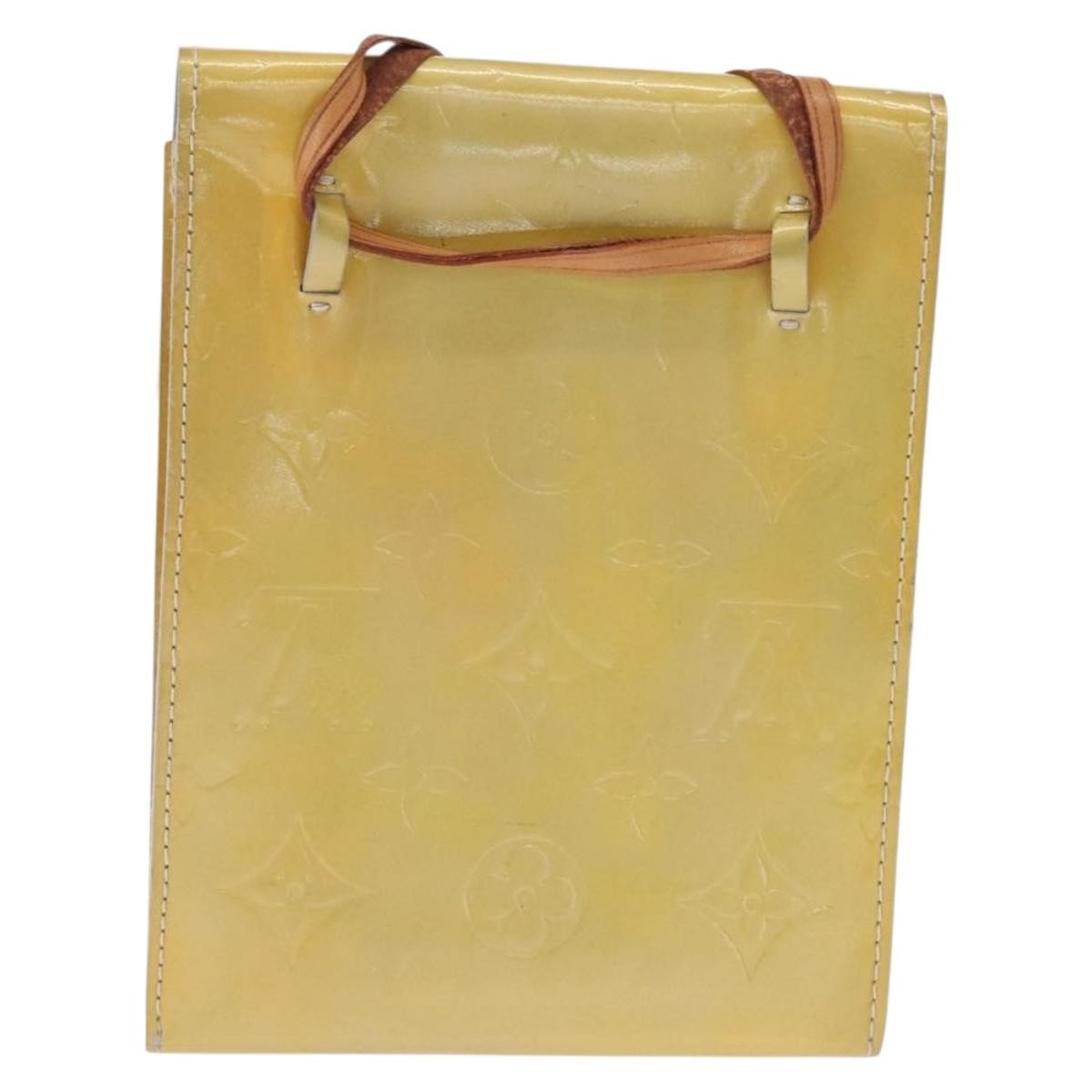 Louis Vuitton Mott Handbag Monogram Vernis Beige Patent_Leather Clutche & Pouche Bag (Pre-Owned)