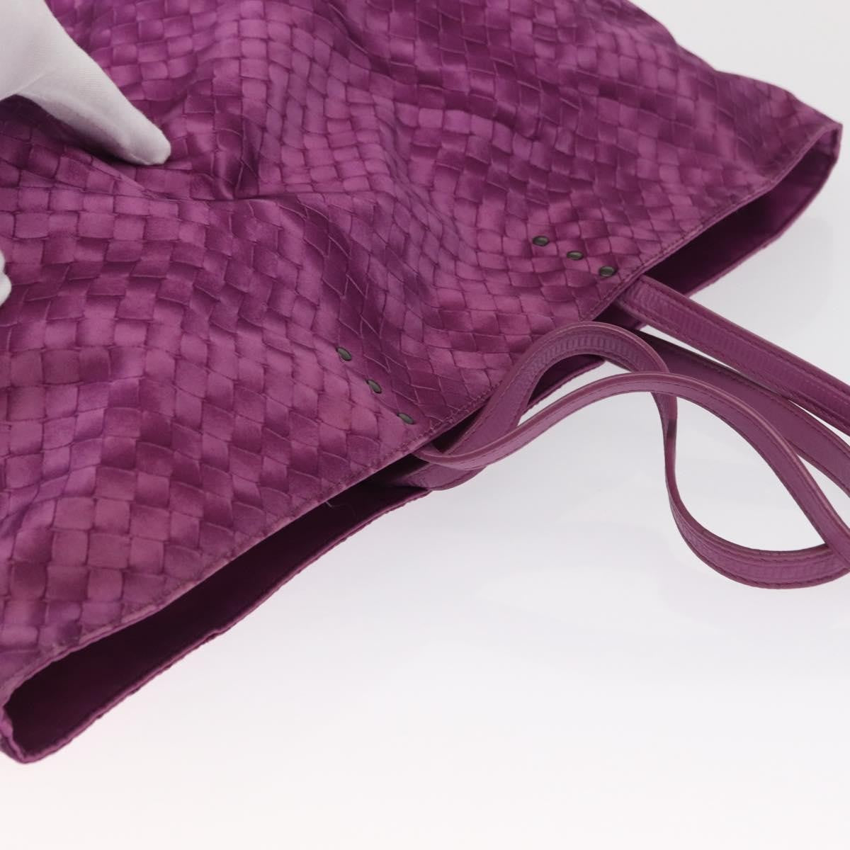 Bottega Veneta Intrecciolusion Tote Printed Nylon Purple Nylon Tote Bag Bag (Pre-Owned)