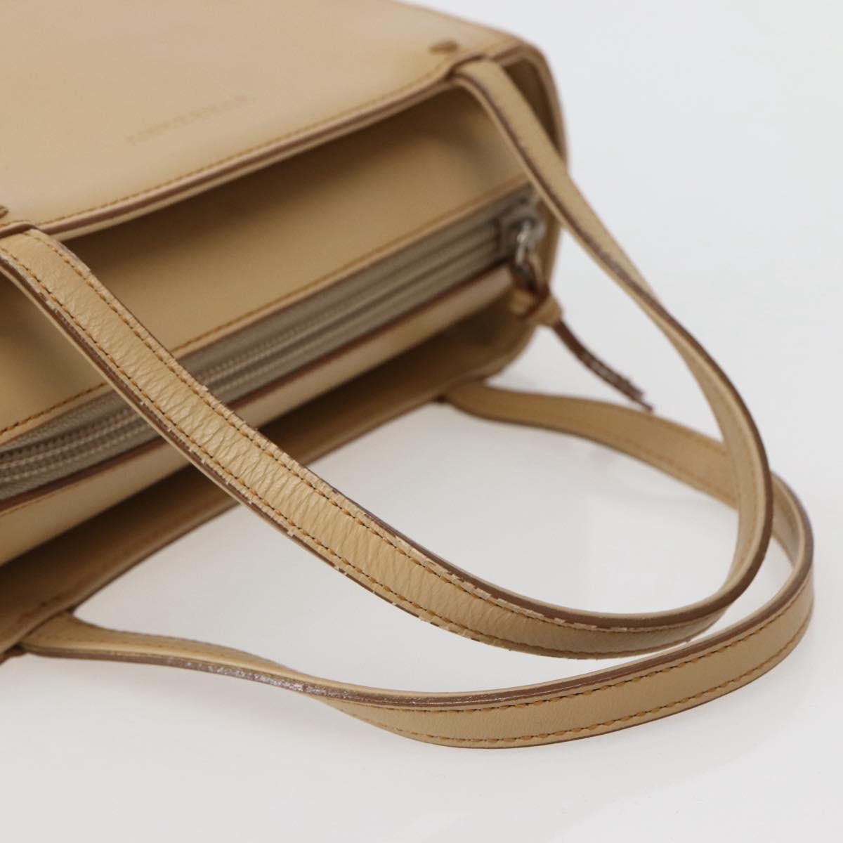 Burberry Vintage Handbag Leather Beige Leather Handbag (Pre-Owned)