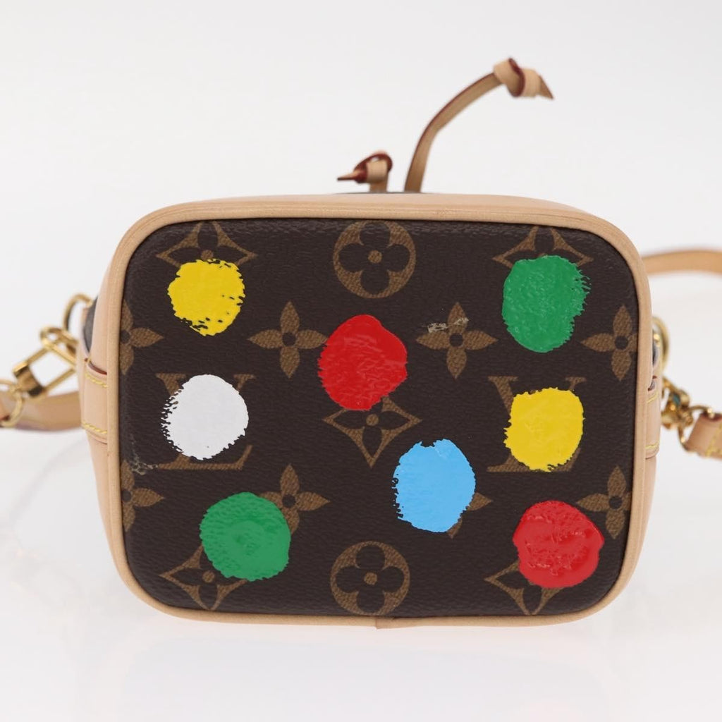 Louis Vuitton Noe Handbag Yayoi Kusama Painted Dots Monogram Canvas Brown Canvas Handbag (Pre-Owned)