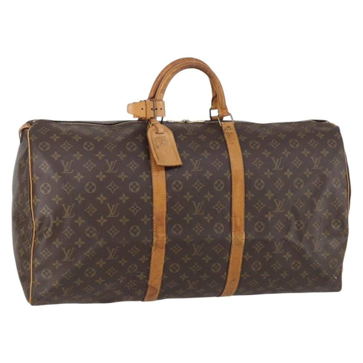 Louis Vuitton Keepall Bag Monogram Canvas Brown Canvas Travel Bag Bag (Pre-Owned)