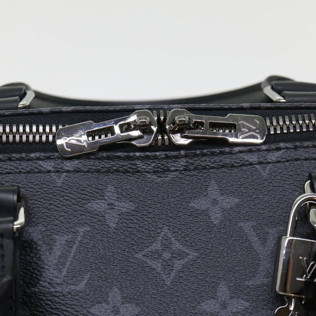 Louis Vuitton Keepall Bandouliere Bag Monogram Eclipse Split Canvas Black Canvas Bag (Pre-Owned)