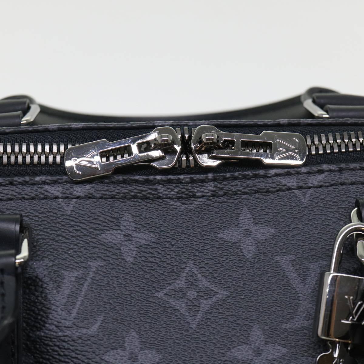 Louis Vuitton Keepall Bandouliere Bag Monogram Eclipse Split Canvas Black Canvas Bag (Pre-Owned)
