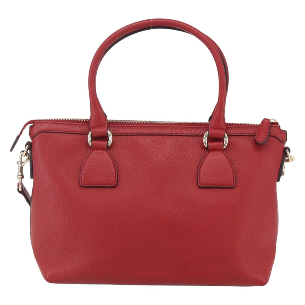 Gucci Vintage Soho Convertible Satchel Leather Red Leather Handbag (Pre-Owned)