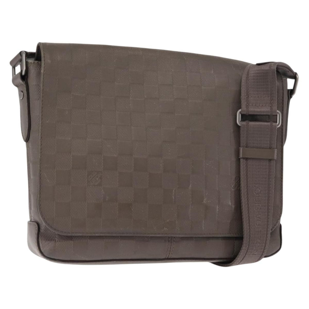 Louis Vuitton District Messenger Bag Damier Infini Leather Gray Leather Shoulder Bag Bag (Pre-Owned)